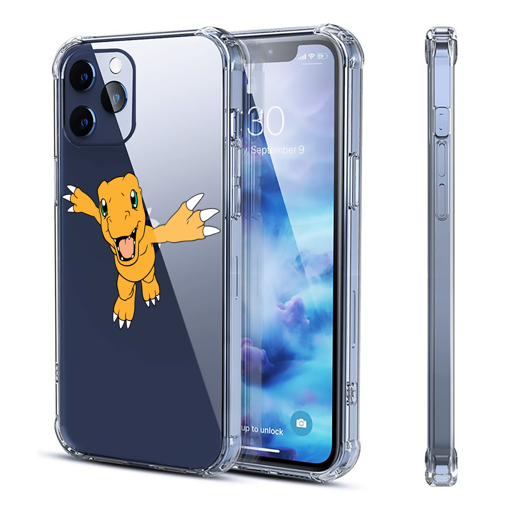 （画像用） Digimon デジタルモンスター/デジモン 【iPhone 12シリーズ対応】透明スマホケース（クリアソフトケース）
